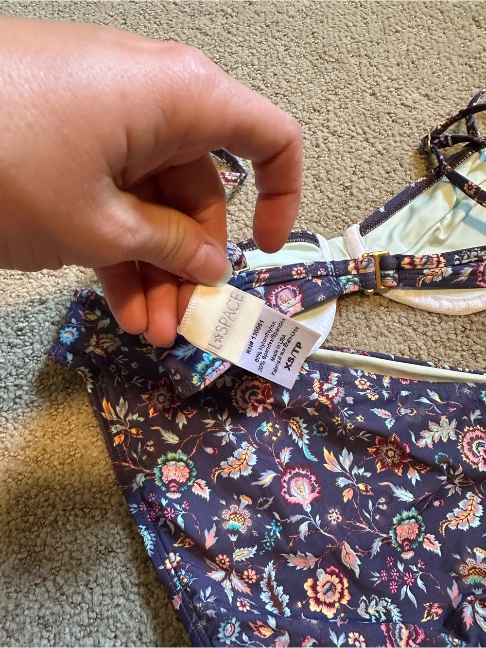 NWOT L*Space Liberty Mist Krissy Breakers bikini set extra small - Picture 5 of 5